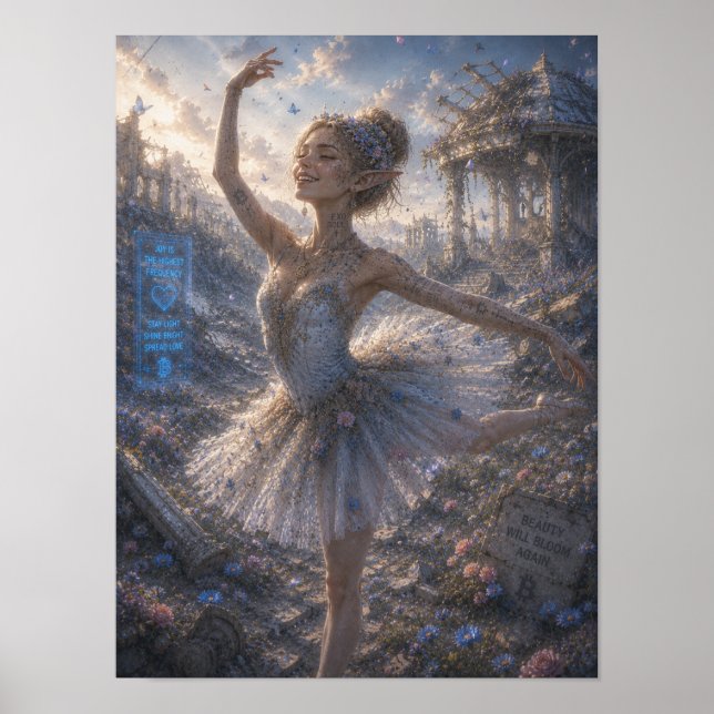 Glädje / Ballerina / Blomsterfält Poster (Framsidan)