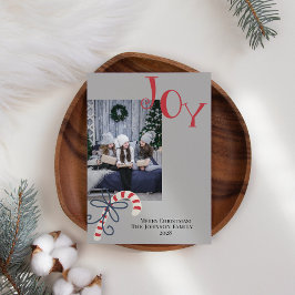 Glädje Candy Cane Modern Lägg till eget foto jul Julkort