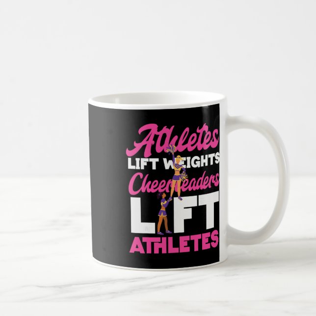 Glädje Cheerleading Atleter Lyfter Vikter Cheerlea Kaffemugg (Höger)