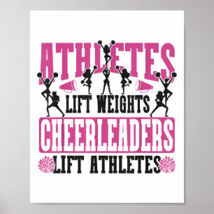 Glädje Cheerleading Atleter Lyfter Vikter Cheerlea Poster