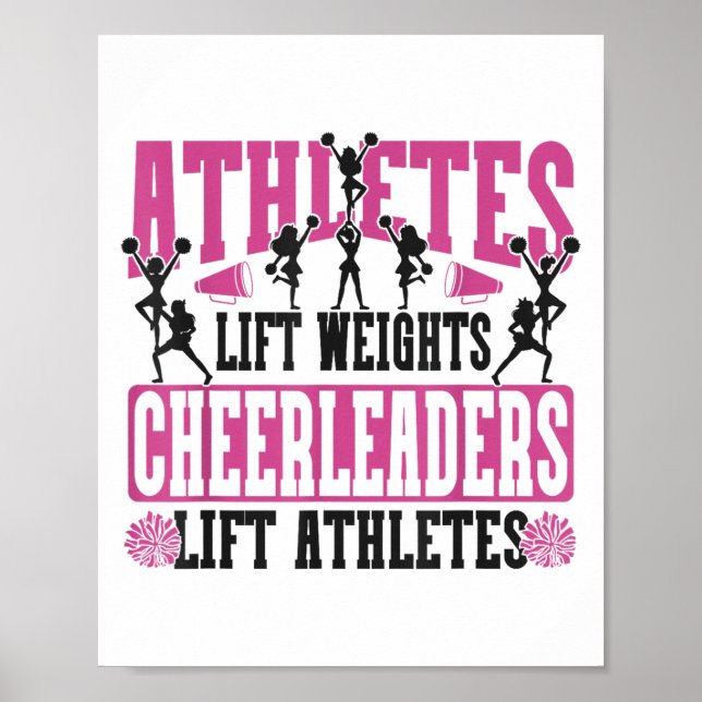 Glädje Cheerleading Atleter Lyfter Vikter Cheerlea Poster (Framsidan)
