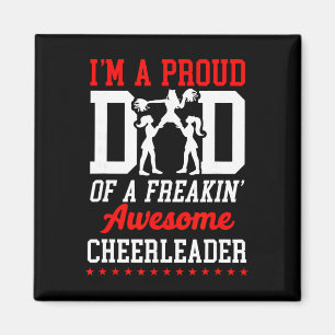 Glädje Cheerleading Pappa Far Jag Är En Stolt Papp Magnet