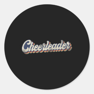 Glädje Cheerleading Retro Vintage Cheerleader _1 Runt Klistermärke