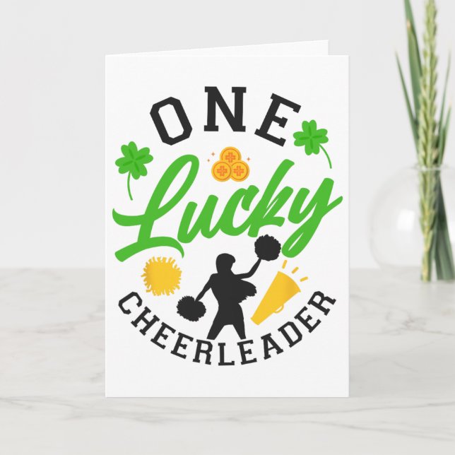 Glädje Cheerleading St Patricks Day En Lucky Cheer Kort (Framsida)