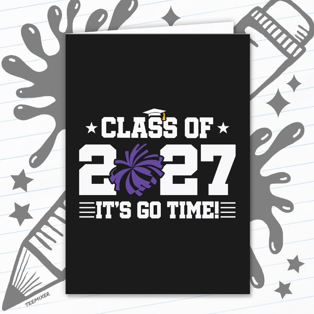 Glädje Examens Pom Poms Årskurs 2027 Kort (Skapare uppladdad)