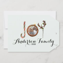 Glädje familjenamn och foto i juldekoration