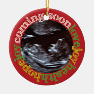 Glädje! För julminnessak för Sonogram första Julgransprydnad Keramik