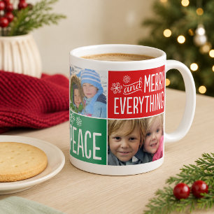 Glädje Fred Glad Allt Fotokollage Kaffemugg
