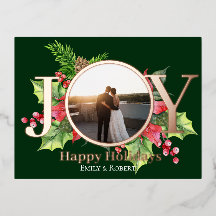 Glädje glad jul vattenfärg grönska med foto