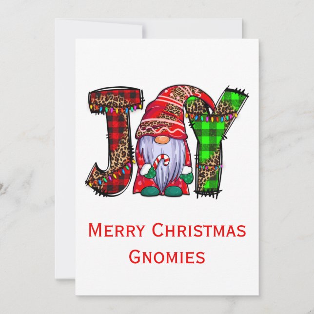 Glädje Gnomar Glad Jul Gnomies Trendigt Julkort (Framsida)