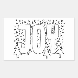 Glädje Holiday Färg-Det-Själv Snöig Tall Rektangulärt Klistermärke