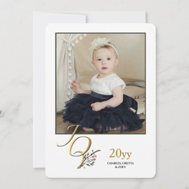 Glädje Holiday Foto Kort (Framsida)