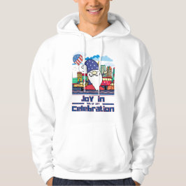 Glädje i 4 juli-firande hoodie