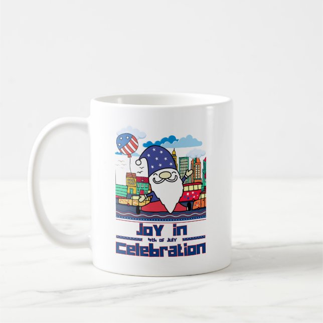 Glädje i 4 juli firande kaffemugg (Vänster)