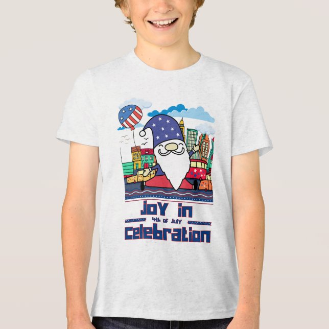 Glädje i 4 juli-firande t shirt (Framsida)