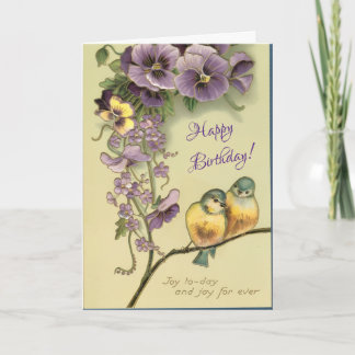 Glädje i Gud Fåglar och blommor Födelsedag Kort