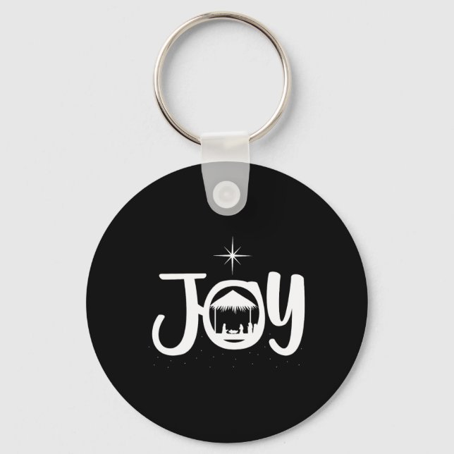 Glädje Jesus julkrubba Cool julkläder  Nyckelring (Framsida)