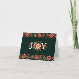 GLÄDJE jul blomsterkant Kort