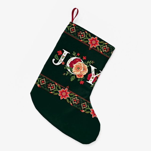 GLÄDJE jul blomsterkant Liten Julstrumpa (Framsidan (Hängande))