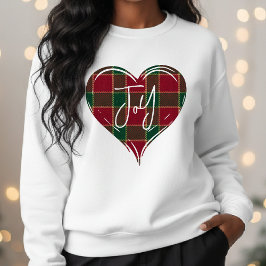 Glädje jul firande röd & grön hjärta tartan t shirt