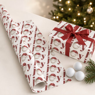 Glädje jul golfboll Santa hatt akvarell Presentpapper
