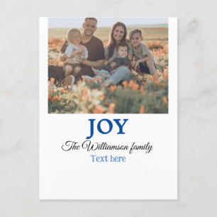 Glädje jul lägga till familjen namn foto semester vykort