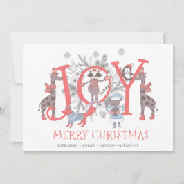 Glädje jul vinterdjur högtid julkort