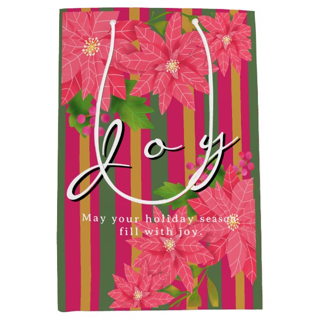 Glädje julpoinsettia randig företagslogga present (Framsidan)