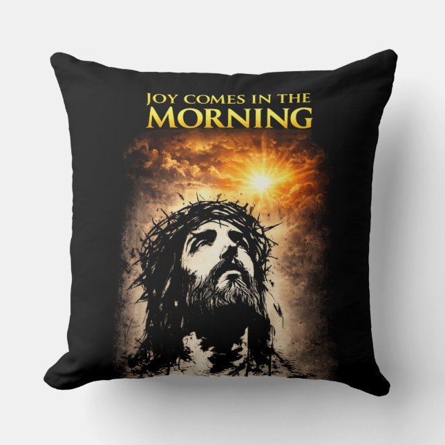 Glädje kommer på morgonen kudde (Framsida)