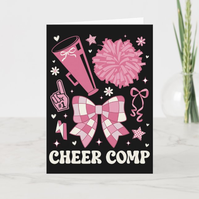 Glädje Komp Dag Cheerleader Tävling Dag Båge  Kort (Framsida)