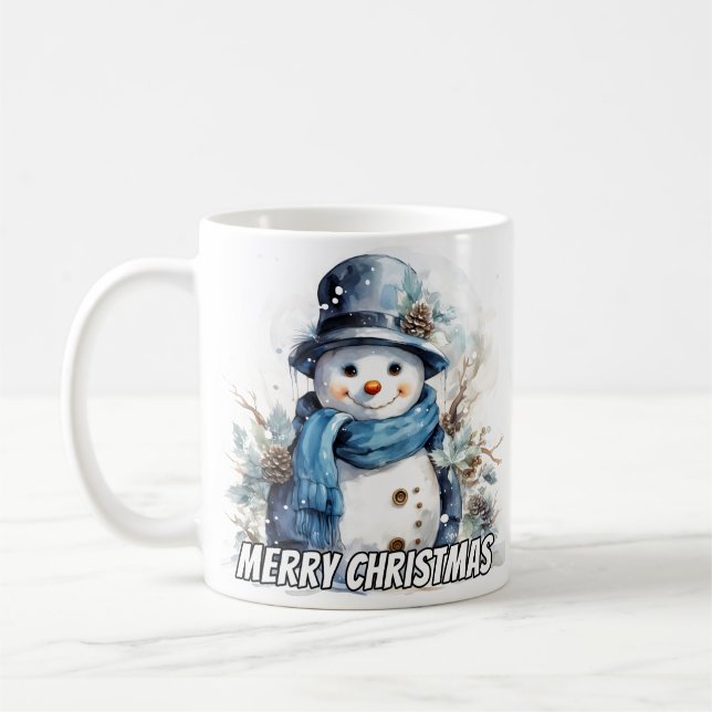 Glädje Liten Vintertid Snömannen Kaffemugg (Vänster)