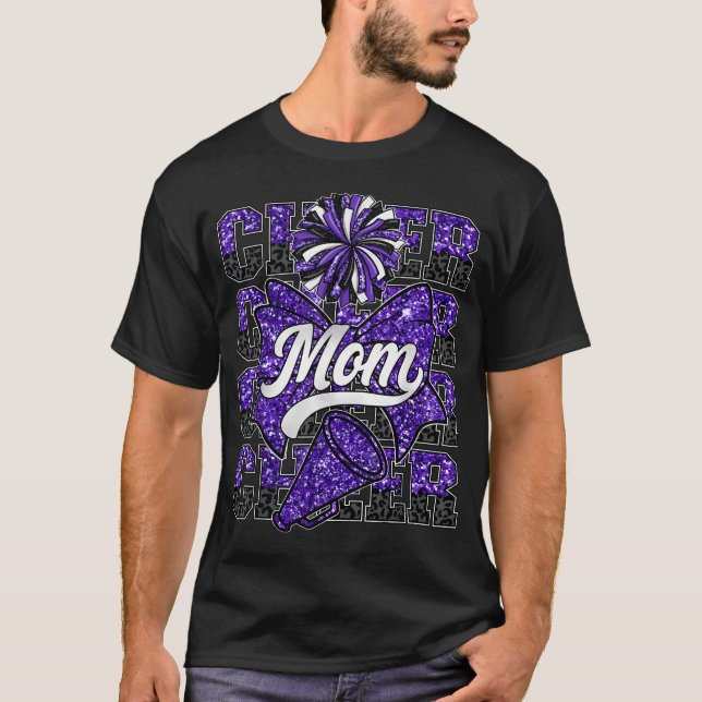 Glädje Mammas Sport Cheerleader Röj Klippbåge T Shirt (Framsida)