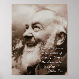 Glädje med fred, Padre Pio Poster