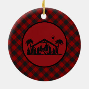 Glädje Nativity randig Julgransprydnad Keramik