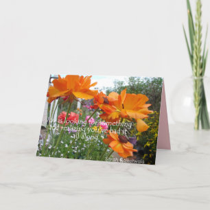 Glädje Orange Vårblommor blommor i Trädgård Kort