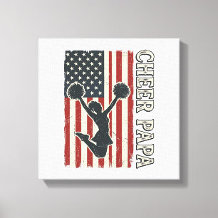 Glädje Papa USA Flagga Vintage Glädje Design_1 Canvastryck