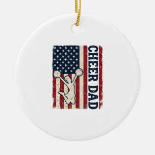 Glädje Pappa Patriotisk Amerikansk Flagga Vektor T Julgransprydnad Keramik