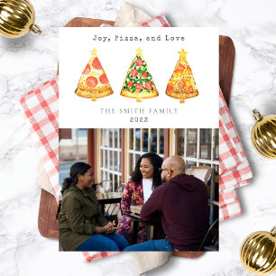 Glädje Pizza Kärlek Jul Familjefoto 2023 Julkort