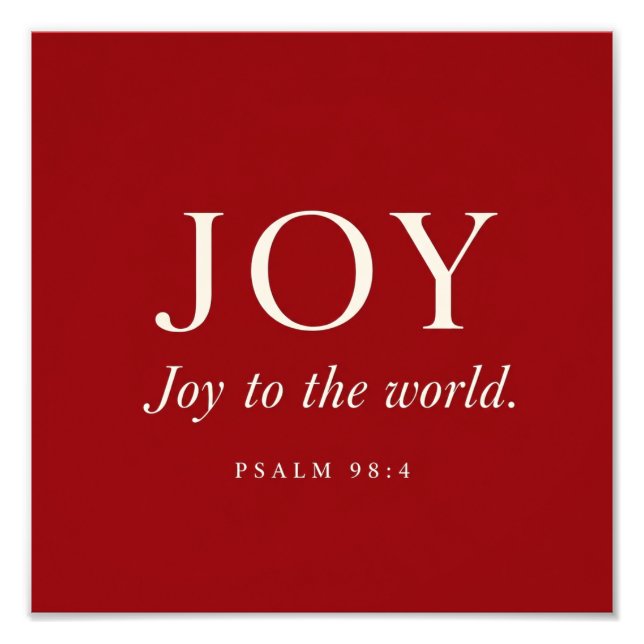 GLÄDJE | Psalm 98:4 | Julpresent Fototryck (Framsidan)
