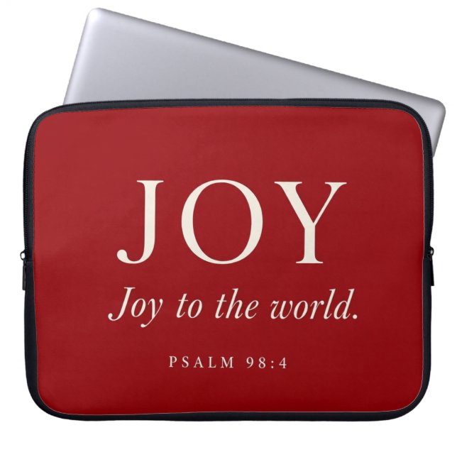 GLÄDJE | Psalm 98:4 | Julpresent Laptop Fodral (Framsidan)
