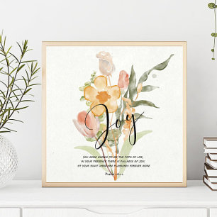 Glädje-Psalmen 16:11 orange blom Poster