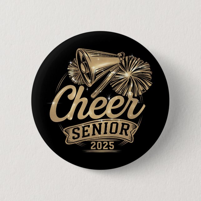 Glädje Senior 2025 Cheerleader Examen Klass Av Knapp (Framsida)