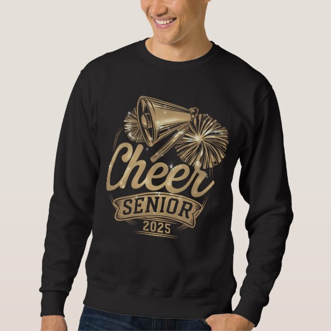 Glädje Senior 2025 Cheerleader Examen Klass Av Lång Ärmad Tröja (Framsida)