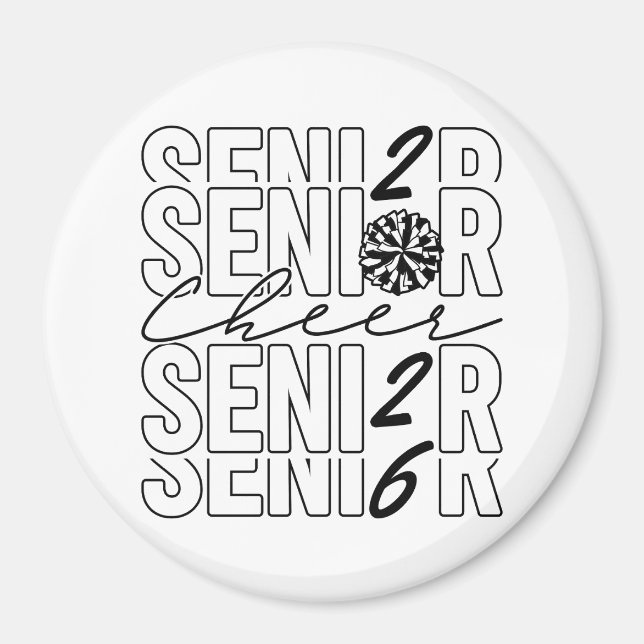 Glädje Senior 2026 Cirkelmagnet Magnet (Framsidan)