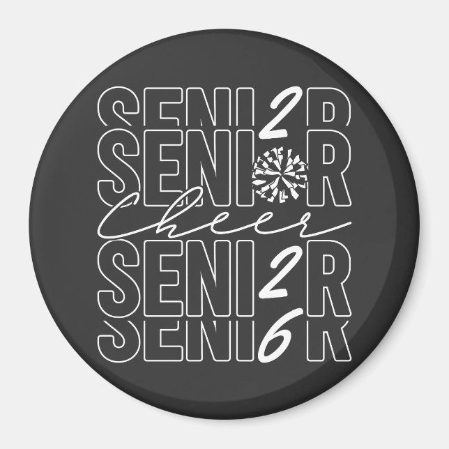 Glädje Senior 2026 Cirkelmagnet Magnet (Framsidan)