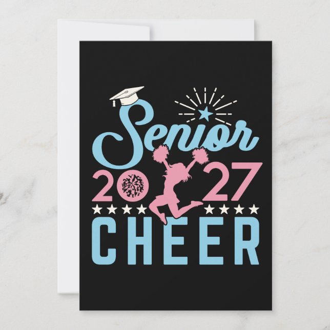 Glädje Senior 2027 Cheerleading examen Inbjudningar (Framsida)