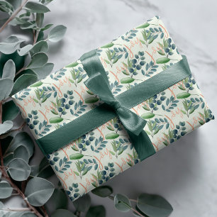 Glädje skrivar grön vis blom- lövverkjul presentpapper