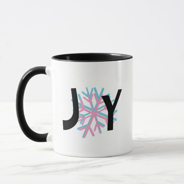 Glädje Snöflingor Rosa Blå 3D Mugg (Vänster)