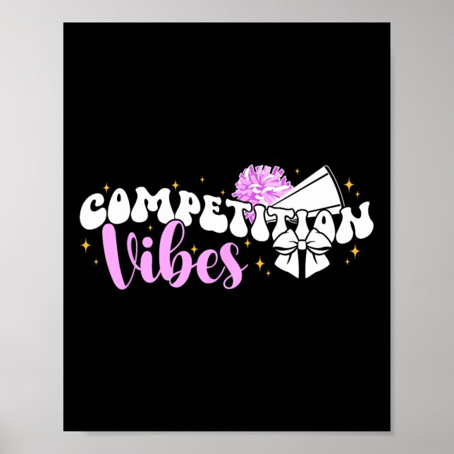 Glädje Tävling Dag Vibes Cheerleading Komp Dag  Poster (Framsidan)