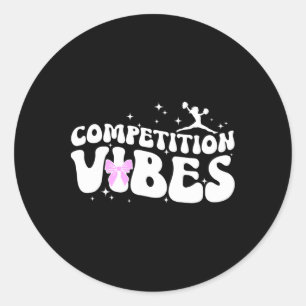 Glädje Tävling Dag Vibes Cheerleading Tävling Dag Runt Klistermärke